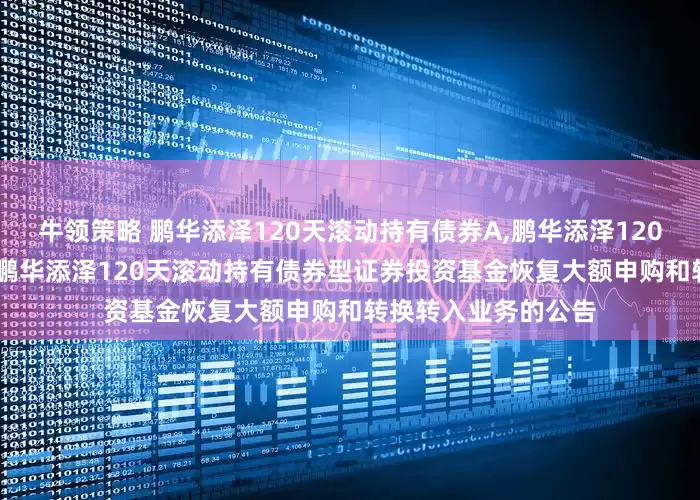 牛领策略 鹏华添泽120天滚动持有债券A,鹏华添泽120天滚动持有债券C: 鹏华添泽120天滚动持有债券型证券投资基金恢复大额申购和转换转入业务的公告